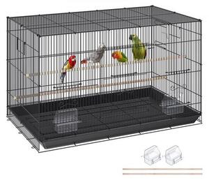 Voliera per uccelli - 76x46x45cm - gabbia per uccelli Acciaio al carbonio Q195 - casa per uccelli per 2-3 uccelli di medie e grandi dimensioni - voliera con porta di sicurezza - casa per uccelli - allevatore di uccelli
