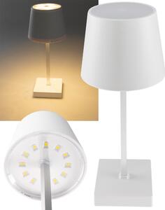Lampada da tavolo ChiliTec a batteria, 26 cm, dimmerabile, LED, luce bianco caldo, ricaricabile tramite USB-C, interruttore touch, senza fili, bianca