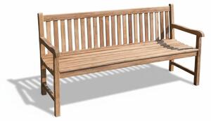 Panca da giardino Linder Exclusiv, modello Picadelly, 180 cm, realizzata in teak di alta qualità, con braccioli. Dimensioni: 180x63x90,5 cm