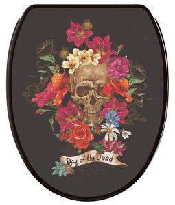 Sedile WC SANILO® con chiusura ammortizzata e chiusura rapida "Day of the Dead", coperchio WC direttamente dal produttore, coperchio per WC, sedile WC, coperchio per WC