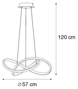 Lampada a sospensione design in acciaio 57 cm dimmerabile con LED - Viola Due