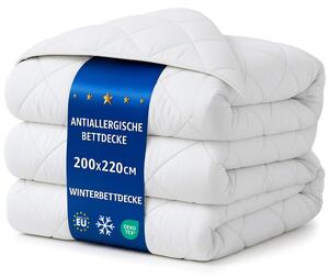 Coperta 200x220 coperta invernale coperta coperta per dormire coperta per l'inverno autunno coperta per allergici microfibra ipoallergenica king size 200 x 220 bianco