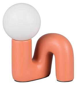 Lampada da tavolo arancione in ceramica (altezza totale 21,5 cm) Quinn – Reality