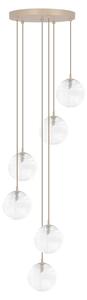 Lampada a sospensione TESORO beige 6xG9x15W in vetro, dimensioni: 150x36x36 cm, IP20, Kaja