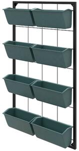 Outsunny Orto Verticale da Parete a 4 Livelli con 8 Vasi, in Acciaio e Plastica, 52x14x90 cm, Verde Scuro e Nero | Aosom Italy