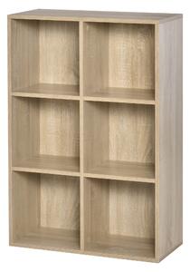 HOMCOM Mobile Libreria Moderno a 6 Cubi in Legno, 65.5x30x97.5 cm, color Rovere | Aosom Italy
