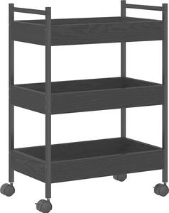 Carrello da Cucina Rovere nero 50 x 30 x 70 cm