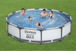 Bestway 56416 PISCINA IN VETRO PRO MAX IN ACCIAIO CON SUPPORTO FILTRO 3,66 m x 0,76 m