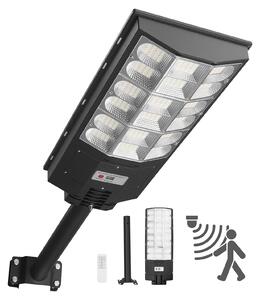 Lampione solare - Proiettore LED 12 kW - Luminosità 900000 lm - Con sensore crepuscolare - Rilevatore di movimento - Impermeabile IP65 - Illuminazione esterna grandangolare