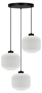 Lampada a sospensione SPARTA bianco e nero 3xE27x20W in vetro, dimensioni: 100x40x40 cm, IP20, Kaja