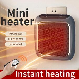 Mini stufa elettrica in Vetroceramica con telecomando, per il bagno, a basso consumo energetico, design elegante, 800 W, timer da 12 ore