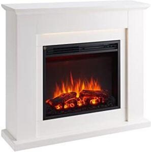 Camino elettrico decorativo da 2000 W, 25 (P) x 101 (L) x 88,3 (A), bianco