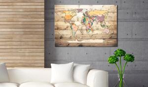 Quadro Di Sughero - The World At Your Fingertips [cork Map] 90x60cm Erroi