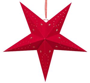 Set di 2 stelle LED in carta di colore rossa 45 cm velluto decorazione di Natale Beliani