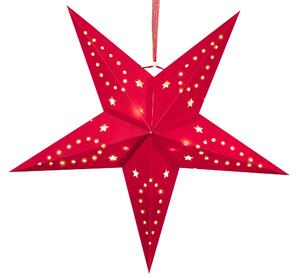 Set di 2 stelle LED in carta di colore rossa 45 cm velluto decorazione di Natale Beliani