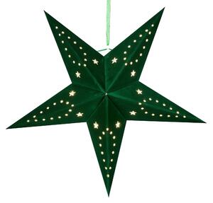 Set di 2 stelle LED in carta di colore verde smeraldo 45 cm velluto decorazione di Natale Beliani