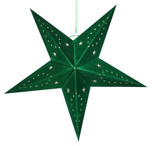 Set di 2 stelle LED in carta di colore verde smeraldo 45 cm velluto decorazione di Natale Beliani