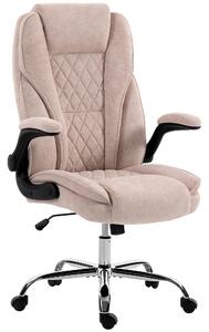 HOMCOM Poltrona da Ufficio, Sedia da Ufficio Ergonomica, Altezza Regolabile, Braccioli Ribaltabili, 70x70x114-122 cm, Rosa | Aosom Italy
