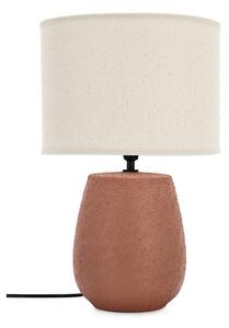 Lampada da tavolo color terracotta in ceramica con paralume in tessuto (altezza totale 41,5 cm) Irvin – Yes Everyday