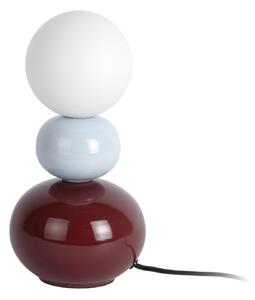 Lampada da tavolo burgundy/azzurra in ceramica (altezza totale 26 cm) Firenze Pellet – Leitmotiv