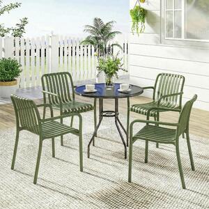 VivaGarden Sedia per Esterni Impilabile Set 4 Sedie da Giardino in PP Dimensioni 55x58.5x81.5 cm colore Verde Scuro