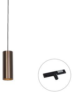 Lampada a sospensione di design bronzo scuro incl. adattatore per binario monofase - Slimline Tubo