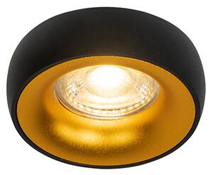 Faretto da incasso di design nero con interno oro - Mooning