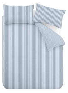Set copripiumino e federa blu per letto matrimoniale 3 pezzi 200x200 cm Epping Textured Stripe – Catherine Lansfield