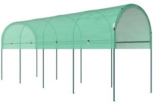 Outsunny Serra resistente all'inverno Serra in telo con tetto ad arco, picchetti di ancoraggio Serra 400 x 120 x 170 cm Verde | Aosom Italy