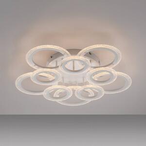 JUST LIGHT. GmbH Plafoniera soffitto Crystallo, Bianco / Opale, Soggiorno / Sala da pranzo, Metallo, Moderno, Plafoniera