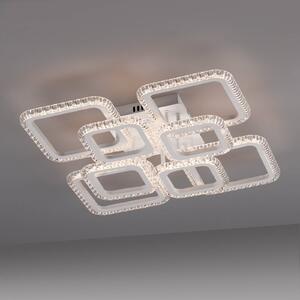 JUST LIGHT. GmbH Plafoniera soffitto Crystallo, Bianco / Opale, Soggiorno / Sala da pranzo, Metallo, Moderno, Plafoniera