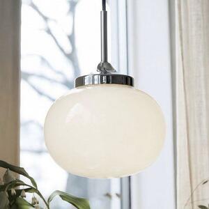 PR Home Lampada a sospensione Elsy, bianco/cromo, Ø 18 cm, vetro, spina Elsy, Bianco / Opale, Soggiorno / Sala da pranzo, Metallo, Scandinavo, Lampada a sospensione