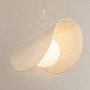 Lampada a sospensione Tamani Lucande, dimmerabile, Crema / Ambra, Soggiorno / Sala da pranzo, Tessuto / Stoffa / Seta, Design, Lampada a sospensione