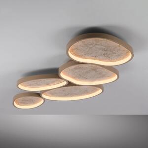 JUST LIGHT. GmbH Plafoniera soffitto Moonbraker, dimmerabile, Marrone / Ruggine, Soggiorno / Sala da pranzo, Alluminio, Moderno, Plafoniera