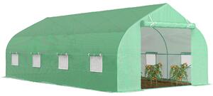 Outsunny Serra da Giardino 6x3x2m con Tetto a Spiovente in PE per Piante, Verde|Aosom