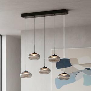 JUST LIGHT. GmbH Lampada a sospensione Noctis, dimmerabile, Alluminio / Grigio / Zincato, Soggiorno / Sala da pranzo, Vetro, Moderno, Lampada a sospensione