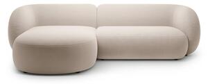 Divano angolare beige (con penisola a sinistra/con chaise lounge) con rivestimento in velluto Kate – Micadoni