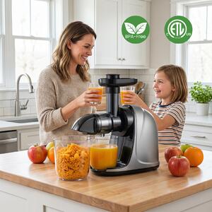 Costway Estrattore frutta e verdura funzione inverso e motore silenzioso 60db, 150w estrattore di succo a freddo con resa del 95%