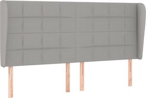 Testiera ad Orecchio Grigio Chiaro 163x23x118/128 cm in Tessuto