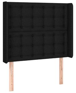 Testiera ad Orecchio Nera 103x16x118/128 cm in Tessuto