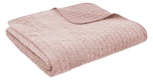 Copriletto rosa polveroso in velluto con rivestimento trapuntato 240x260 cm Attica Velvet – Bianca