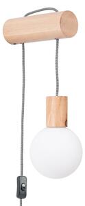 Lampada da parete di colore naturale in legno massiccio con alimentazione a corrente Arcadia – Sollux