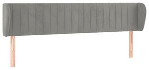 Testiera ad Orecchio Grigio Chiaro 183x23x78/88 cm in Velluto