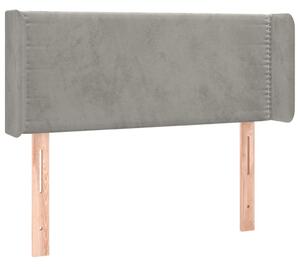 Testiera ad Orecchio Grigio Chiaro 83x16x78/88 cm in Velluto