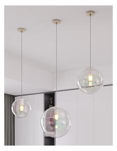 IRIS SOSPENSIONE SINGOLA IN 3 MISURE CON SFERA IN VETRO IRIDESCENTE LAMPADINA ATTACCO E27 DESIGN MODERNO