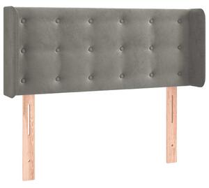 Testiera ad Orecchio Grigio Chiaro 93x16x78/88 cm in Velluto