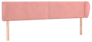 Testiera ad Orecchio Rosa 163x23x78/88 cm in Velluto