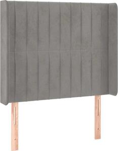Testiera ad Orecchio Grigio Chiaro 103x16x118/128 cm in Velluto