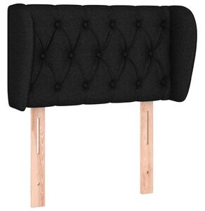Testiera ad Orecchio Nera 83 x 23 x 78/88 cm in Tessuto