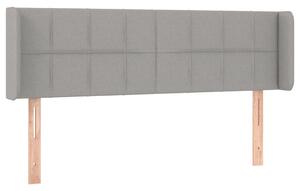 Testiera ad Orecchio Grigio Chiaro 147x16x78/88 cm in Tessuto